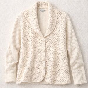 Vintage Coldwater Creek 80s 90s Angora Blend Button Down Cardigan Large EUC